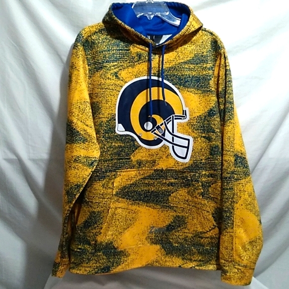 SALE! NWOT NFL Los Angeles Rams Zubaz Static Gold Royal Pullover Team Apparel
